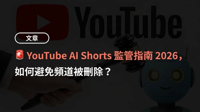YouTube AI Shorts 規範標準 2026，如何避免頻道被刪除？