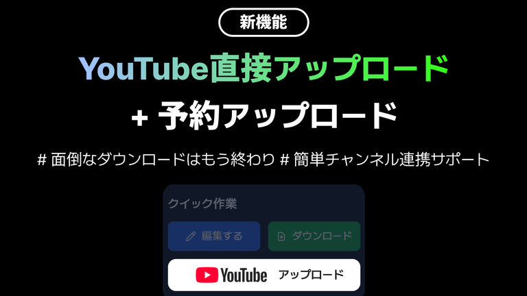AlphaCut 2026年3月アップデート — YouTube直接アップロード · サムネイル作成 · AIチャットボット
